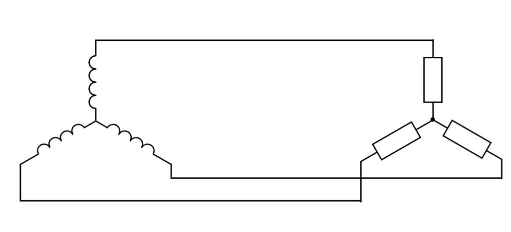 Соединение «звезда» трехпроводной трехфазной системы.