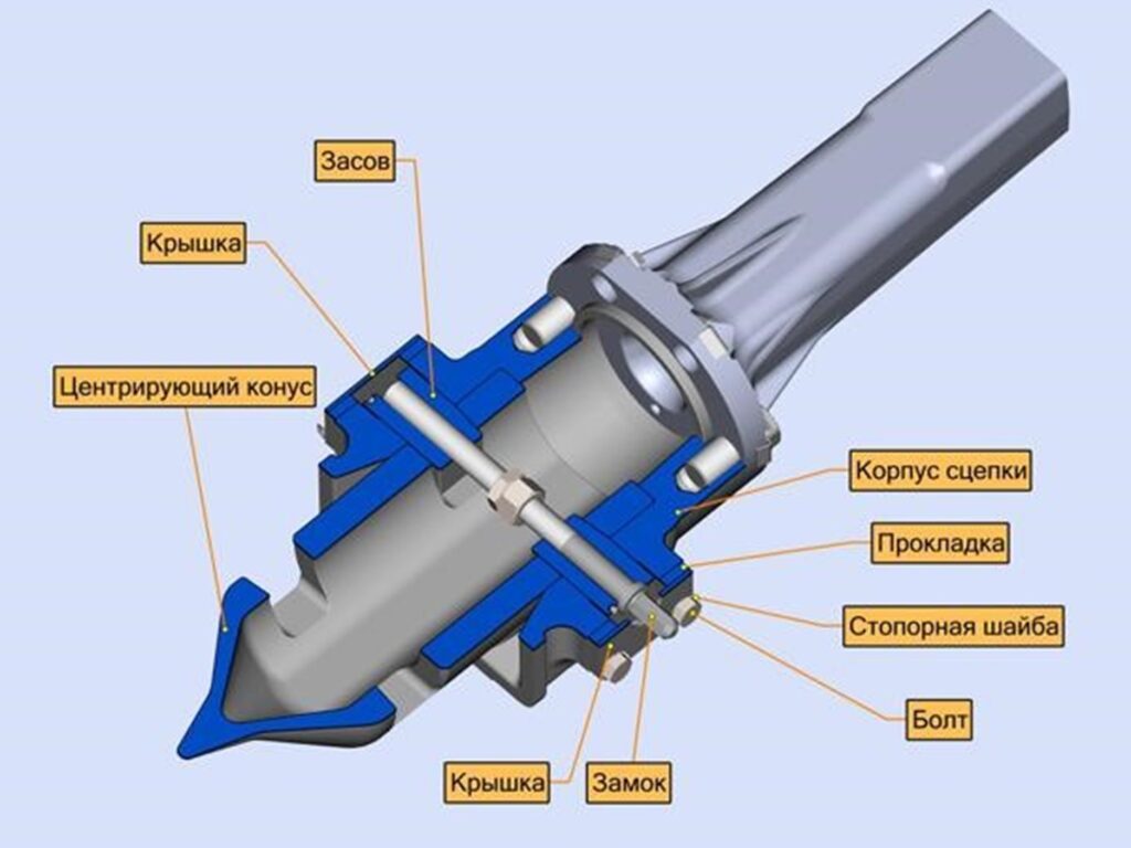 Головка сцепки с центрирующим конусом