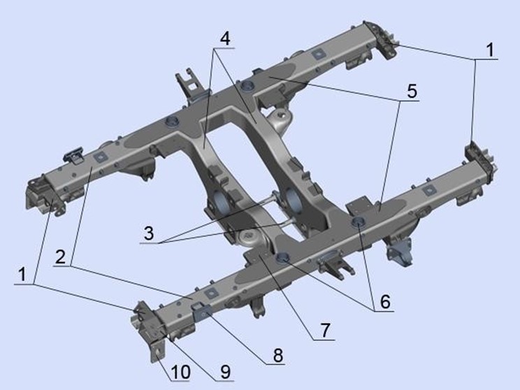 Рама тележки моторного вагона