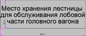 Табличка «Место хранения лестницы для обслуживания лобовой части головного вагона»