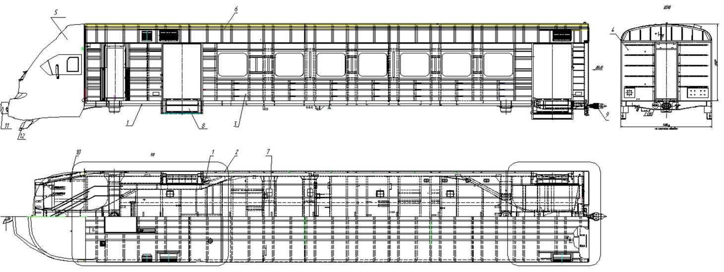 Кузов головного немоторного вагона