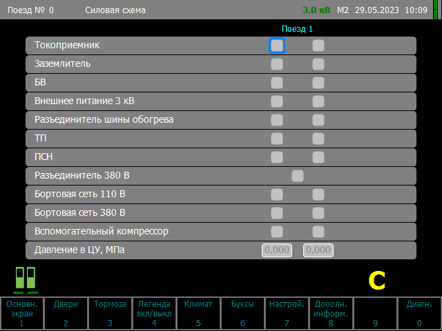 Экран монитора «Силовая схема»
